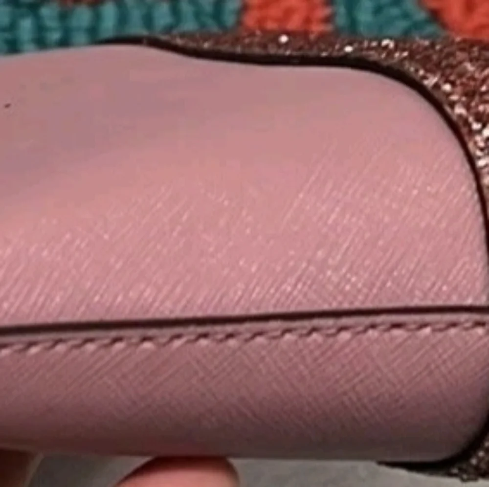 Kate Spade Ramey Greta Court Dusty Peony Glitter Crossbody With Dust Bag